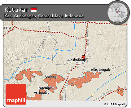 Shaded Relief 3D Map of Kutukan