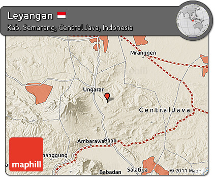 Shaded Relief 3D Map of Leyangan