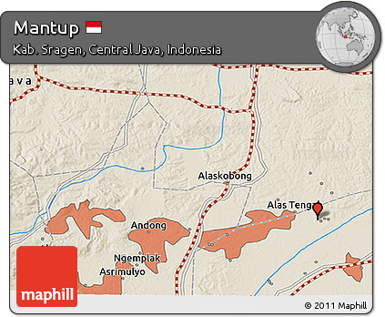Shaded Relief 3D Map of Mantup
