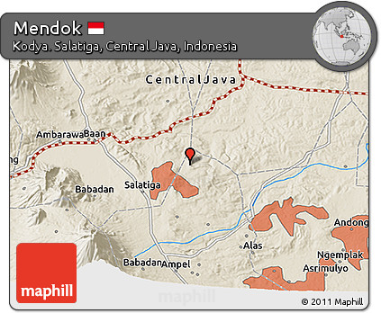 Shaded Relief 3D Map of Mendok