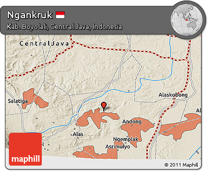 Shaded Relief 3D Map of Ngankruk