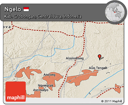 Shaded Relief 3D Map of Ngelo