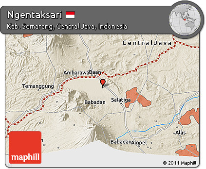 Shaded Relief 3D Map of Ngentaksari