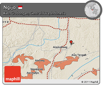 Shaded Relief 3D Map of Ngijo