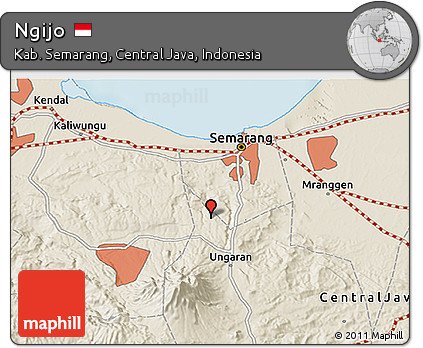 Shaded Relief 3D Map of Ngijo