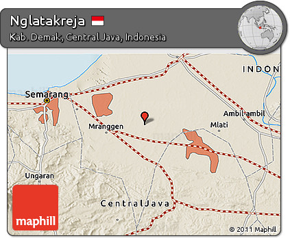 Shaded Relief 3D Map of Nglatakreja