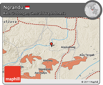 Shaded Relief 3D Map of Ngrandu