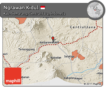 Shaded Relief 3D Map of Ngrawan Kidul