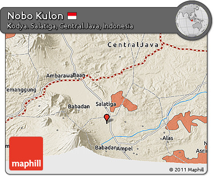 Shaded Relief 3D Map of Nobo Kulon