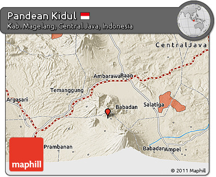 Shaded Relief 3D Map of Pandean Kidul