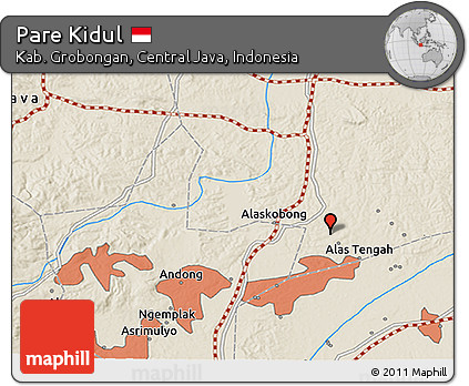 Shaded Relief 3D Map of Pare Kidul
