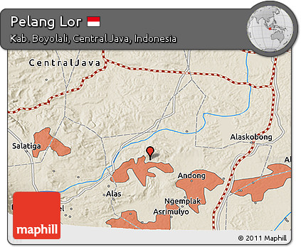 Shaded Relief 3D Map of Pelang Lor