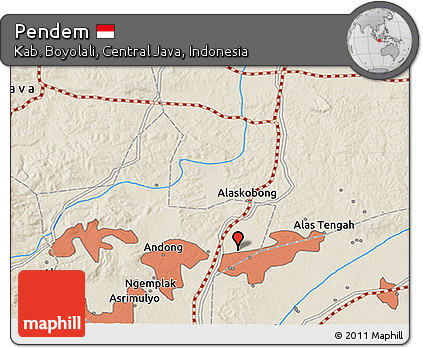 Shaded Relief 3D Map of Pendem