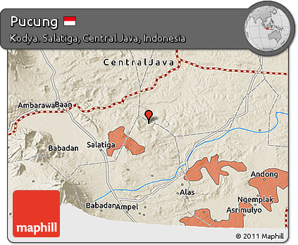 Shaded Relief 3D Map of Pucung