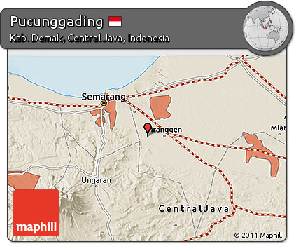 Shaded Relief 3D Map of Pucunggading