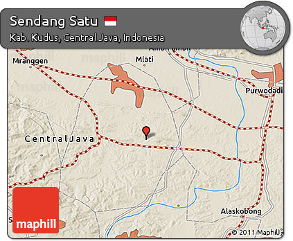 Shaded Relief 3D Map of Sendang Satu