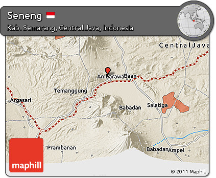 Shaded Relief 3D Map of Seneng