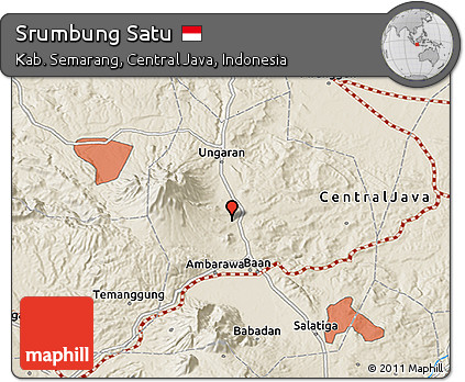 Shaded Relief 3D Map of Srumbung Satu