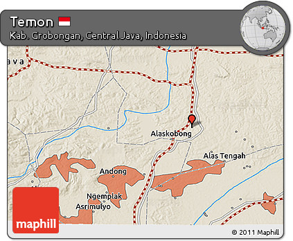 Shaded Relief 3D Map of Temon
