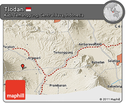 Shaded Relief 3D Map of Tlodan