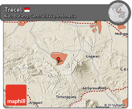 Shaded Relief 3D Map of Trecel
