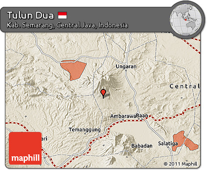 Shaded Relief 3D Map of Tulun Dua