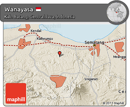 Shaded Relief 3D Map of Wanayasa