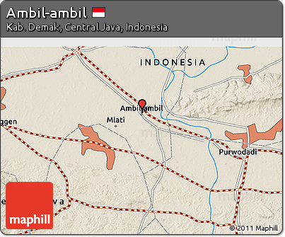 Shaded Relief 3D Map of Ambil-ambil