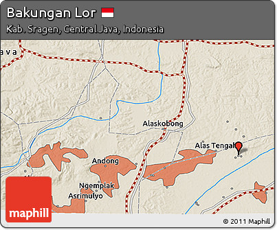 Shaded Relief 3D Map of Bakungan Lor