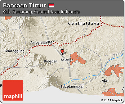 Shaded Relief 3D Map of Bancaan Timur