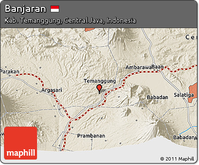 Shaded Relief 3D Map of Banjaran