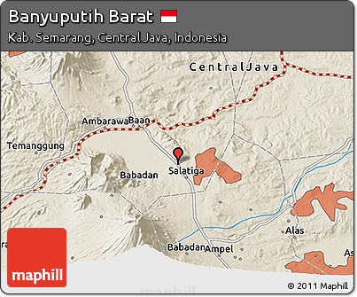 Shaded Relief 3D Map of Banyuputih Barat