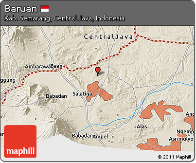Shaded Relief 3D Map of Baruan