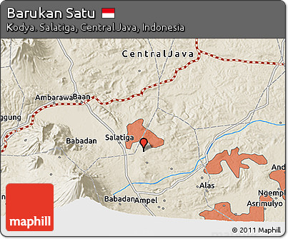 Shaded Relief 3D Map of Barukan Satu