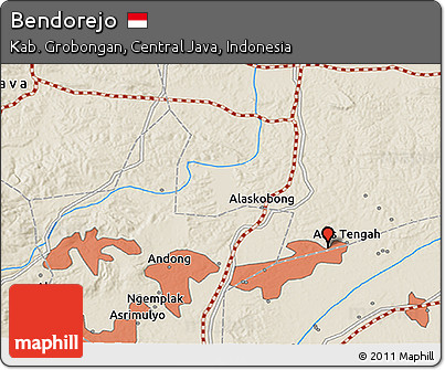 Shaded Relief 3D Map of Bendorejo