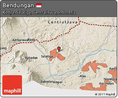Shaded Relief 3D Map of Bendungan