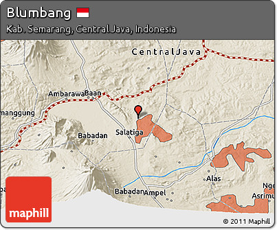 Shaded Relief 3D Map of Blumbang