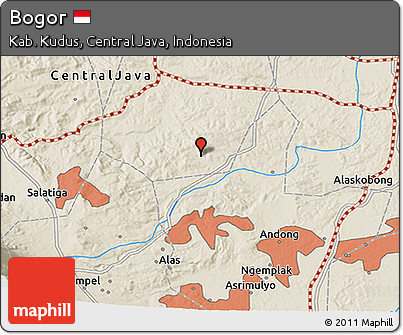 Shaded Relief 3D Map of Bogor