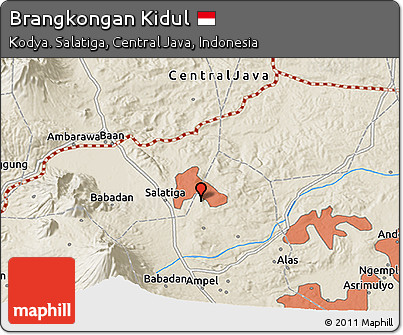 Shaded Relief 3D Map of Brangkongan Kidul
