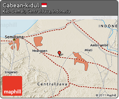 Shaded Relief 3D Map of Cabean-kidul