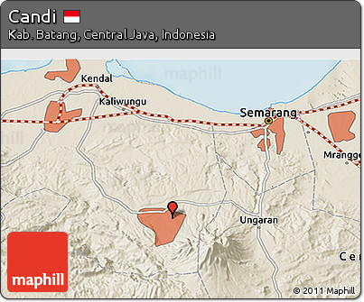 Shaded Relief 3D Map of Candi