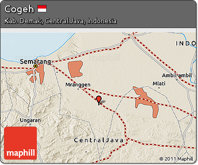 Shaded Relief 3D Map of Cogeh