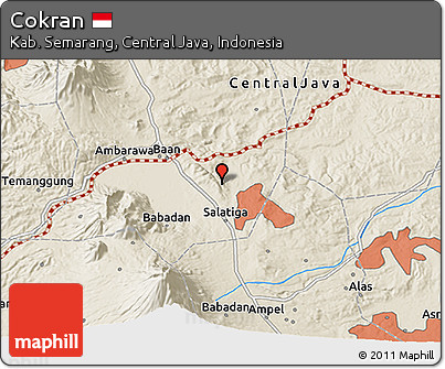Shaded Relief 3D Map of Cokran