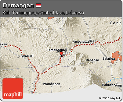 Shaded Relief 3D Map of Demangan