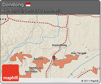 Shaded Relief 3D Map of Dondong