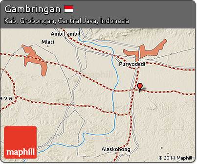 Shaded Relief 3D Map of Gambringan
