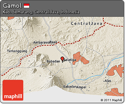 Shaded Relief 3D Map of Gamol