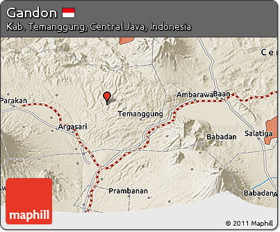 Shaded Relief 3D Map of Gandon