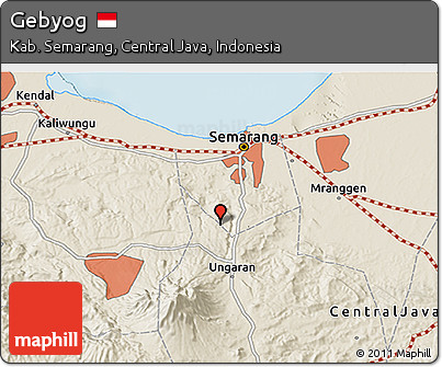 Shaded Relief 3D Map of Gebyog