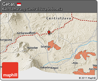 Shaded Relief 3D Map of Getas